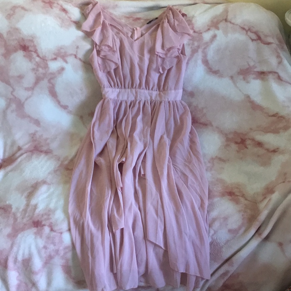 Shein pastel purple chiffon dress, small, pink